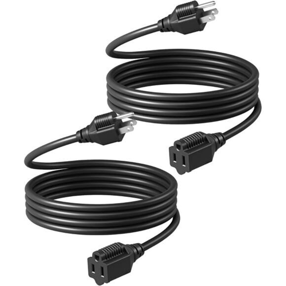 Outdoor Extension Cord 6ft, 3 Prong Waterproof Extension Cable for Lights,Indoor